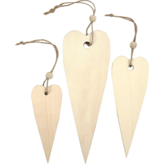 Puinen Sydänkoriste Beige