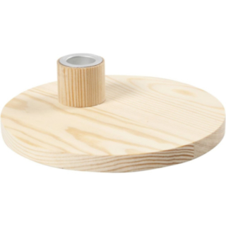 Pyöreä Puinen Kynttilänjalka Beige