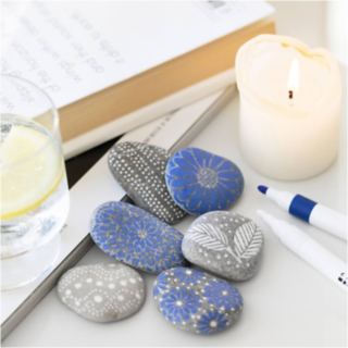 Kivikoristelu DIY Sininen
