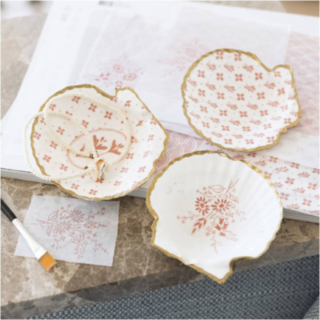 DIY Decoupage Simpukkakulhot Vaaleanpunainen