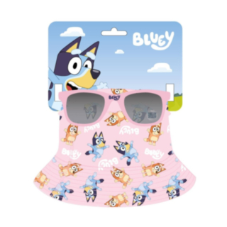 Bluey® Kalastajahattu & Aurinkolasit Vaaleanpunainen