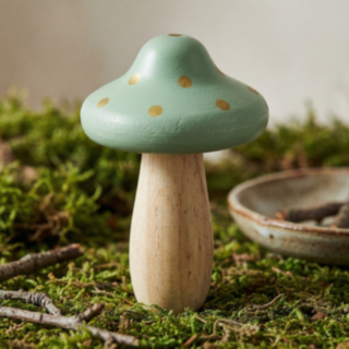 Puinen Sieni Vihreä Kultaisilla Pilkuilla