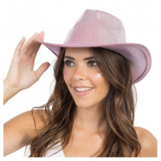 Kimalle Cowboyhattu Vaaleanpunainen