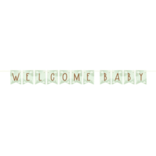 Welcome Baby Banneri Murrettu Vihreä