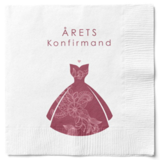 Årets Konfirmand Servietter Hvid