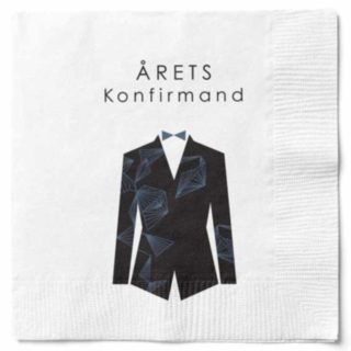 Årets Konfirmand Servietter Hvid/Sort