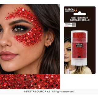 Punainen glittermeikkipuikko