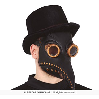 Pestdoktor Latexmaske Sort