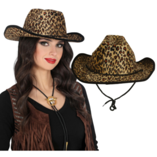 Leopardi Cowboyhattu Ruskea