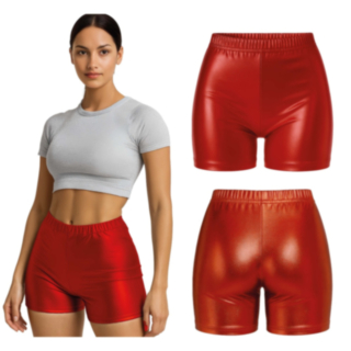 70-luvun Metallinhohtoiset Shortsit Punainen