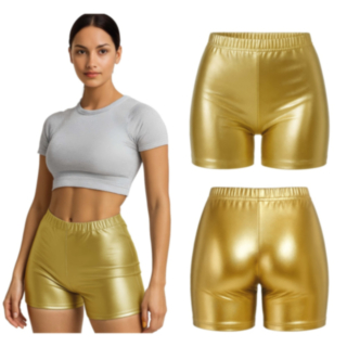 70-luvun Metallinhohtoiset Shortsit Kulta