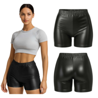 70-luvun Metallinhohtoiset Shortsit Musta
