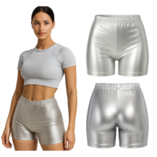 70-luvun Metallinhohtoiset Shortsit Hopea
