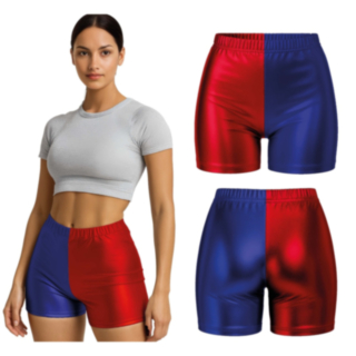 70-luvun Metallinhohtoiset Shortsit Punainen/Sininen
