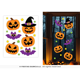 Halloween Græskar Vinduesdekorationer I Gel