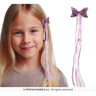 Sløjfe Hårextension Lilla/Pink