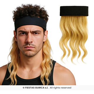 Paryk Med Pandebånd Blond/Sort