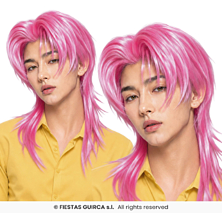 K-pop Rock Vaaleanpunainen Peruukki