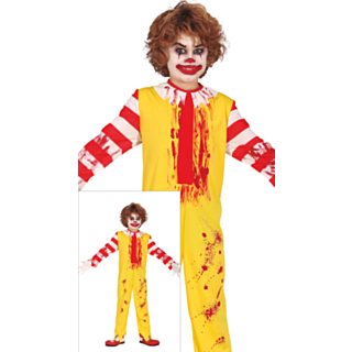 Uhyggelig Fastfoodklovn Børnekostume