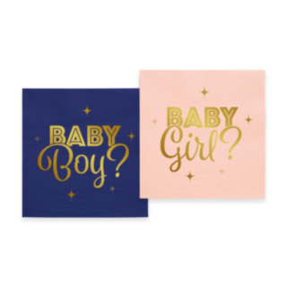 Gender Reveal Servietter Blå/Lyserød