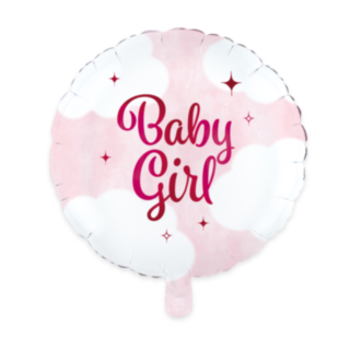 Baby Girl Folieballon Rund Pink