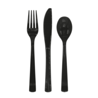 Plastikbestik Sort