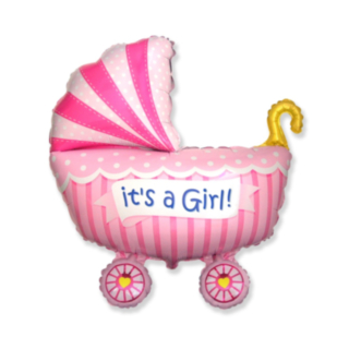 It's a Girl Barnevogn Folieballon Pink