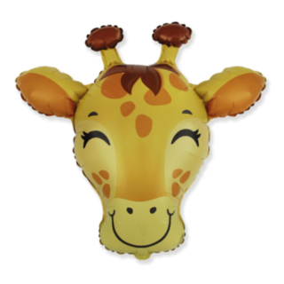 Girafhoved Folieballon Gul/Brun