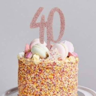 40-vuotiskakun Kakkukoriste Ruusukulta