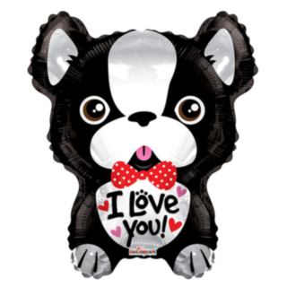 Ranskanbulldoggi I Love You Foliopallo Musta