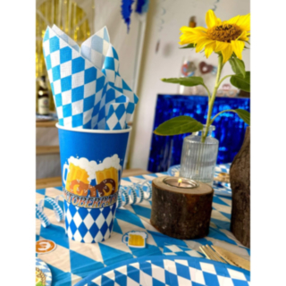 Oktoberfest Pahvimukit Sininen/Valkoinen