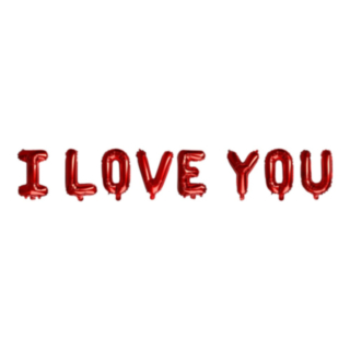I Love You Foliopallo Punainen