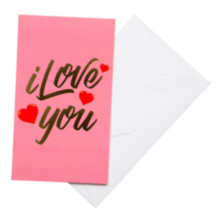 I Love You Ystävänpäiväkortti Vaaleanpunainen