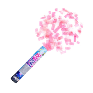 Gender Reveal Konfettitykki Vaaleanpunainen
