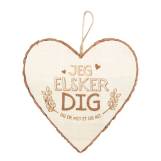 Puusydän Jeg Elsker Dig Valkoinen
