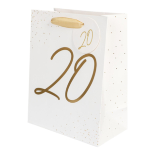 20-vuotislahjakassi Valkoinen/Kulta