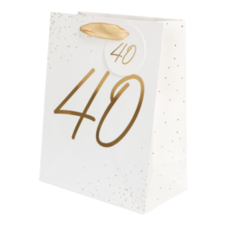 40-vuotislahjakassi Valkoinen/Kulta