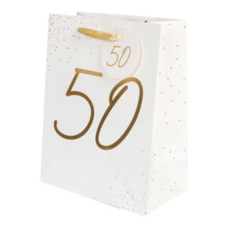 50-vuotislahjakassi Valkoinen/Kulta
