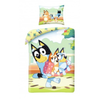 Bluey® Perhe Puuvilla Pussilakanasetti