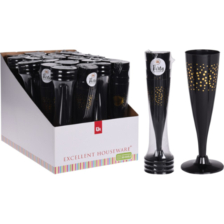 Champagneglas Sort/Guld
