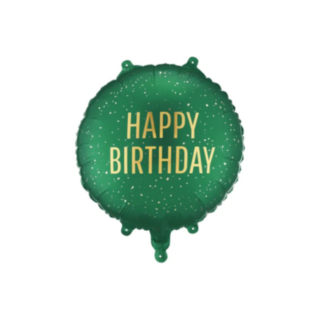 Happy Birthday pyöreä foliopallo vihreä