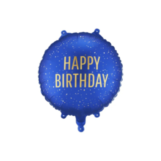 Happy Birthday Pyöreä foliopallo sininen