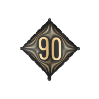 90 vuotta neliöfoliopallo musta/kulta