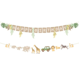 Happy Birthday Safari Papirbanner