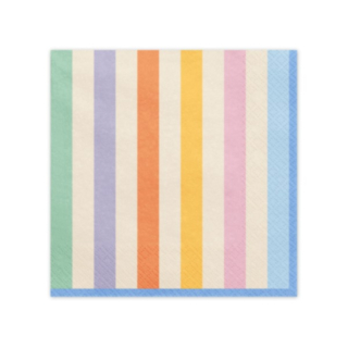 Stribede Servietter Pastel Multi