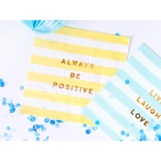 Always Be Positive Lautasliinat Keltainen/Valkoinen