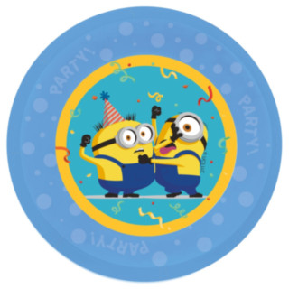 Minions® Uudelleenkäytettävät Muovilautaset Sininen
