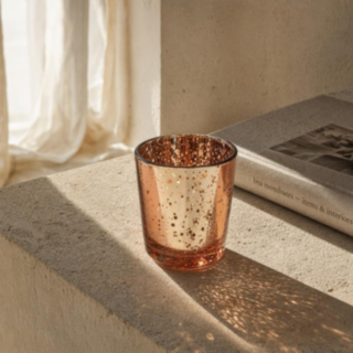 Metallisk Splatter Lysestage Rosaguld