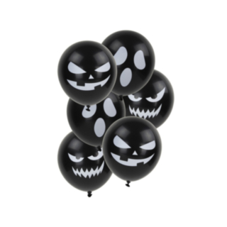 Halloween-ilmapallot kasvoilla musta