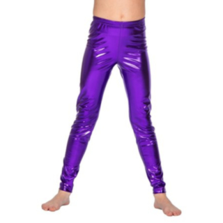 Lilat Metallinhohtoiset Lasten Leggingsit